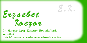 erzsebet koczor business card